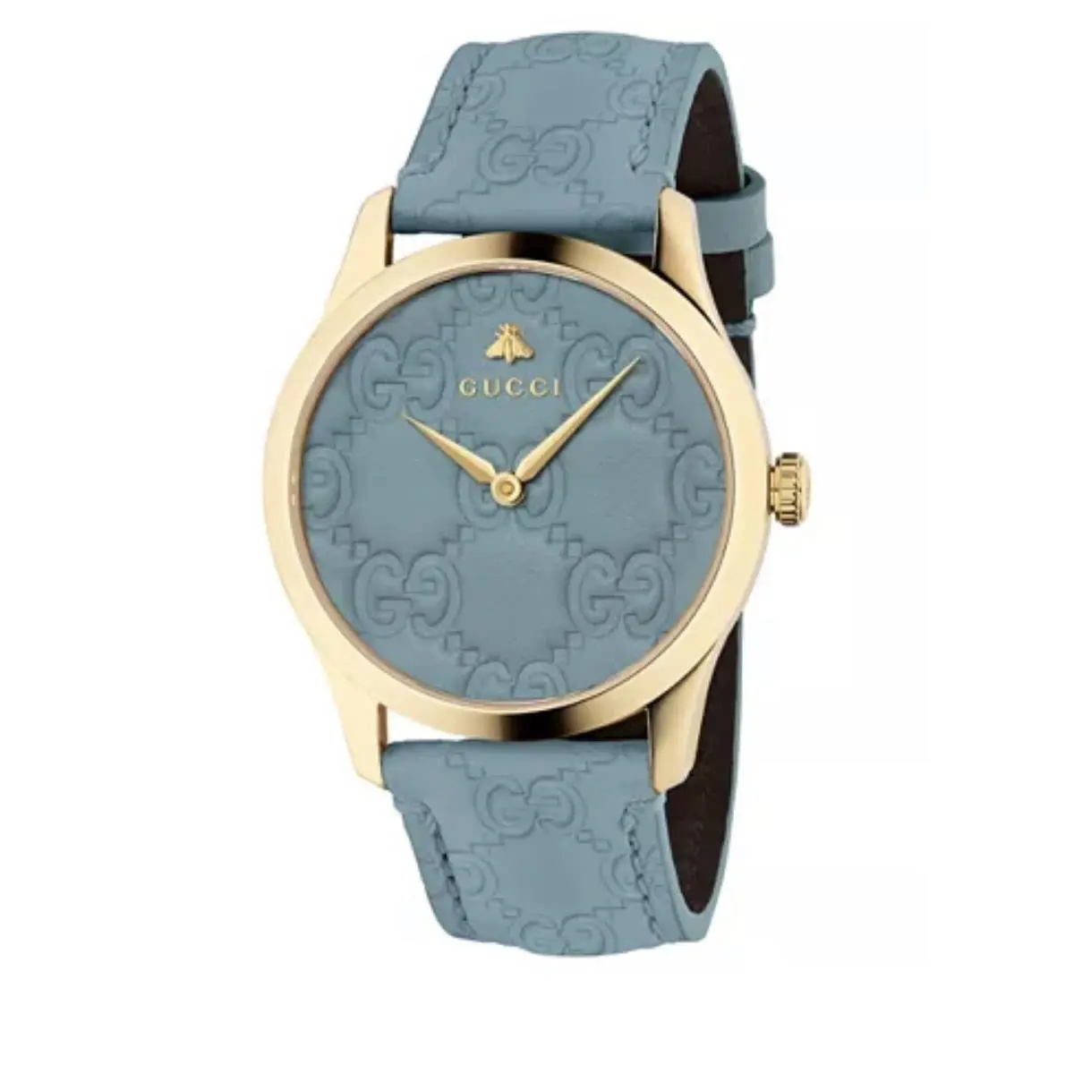 Gucci G-timeless Women’s Watch – Baby Blue Gold