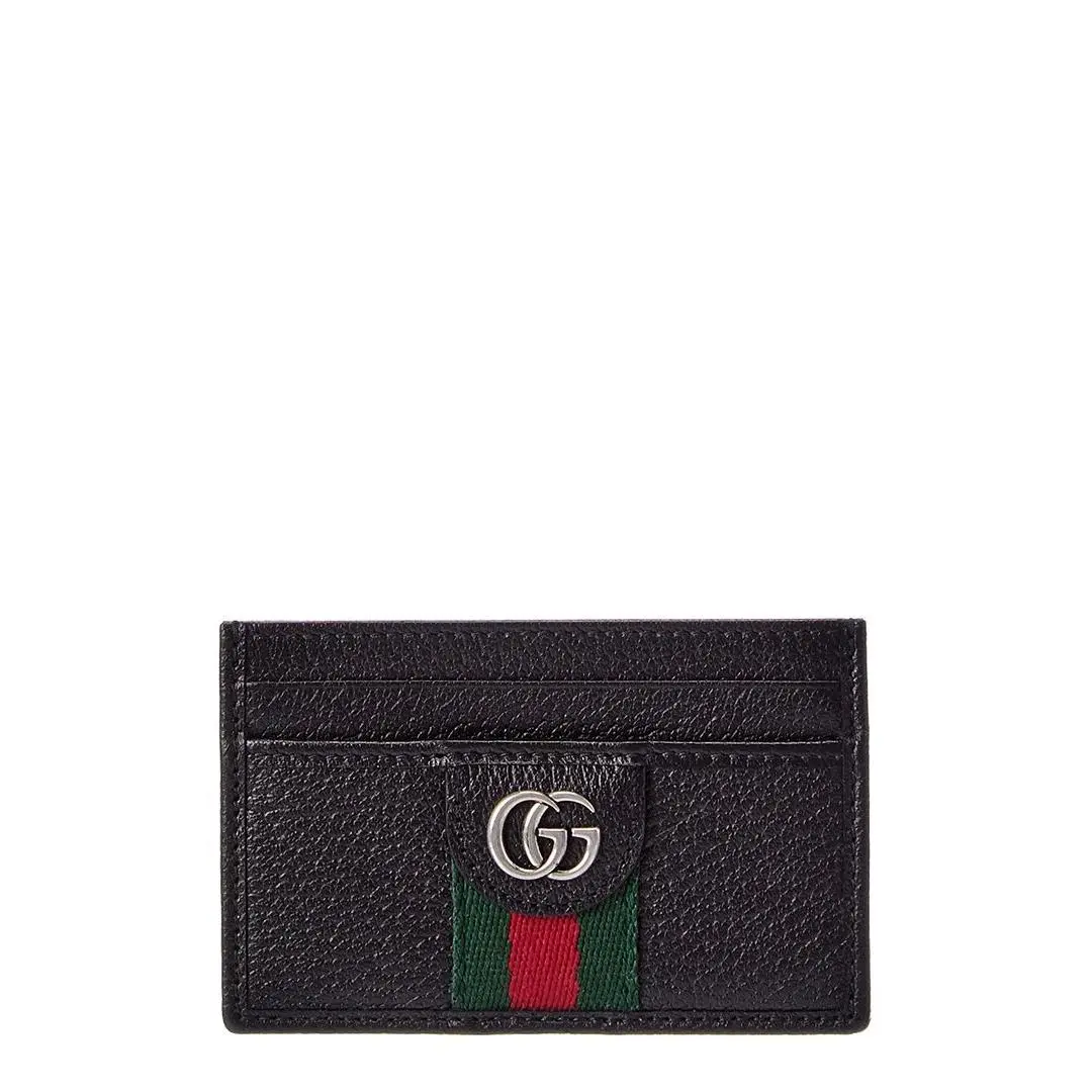 Gucci Leather Card Holder Men`s Black