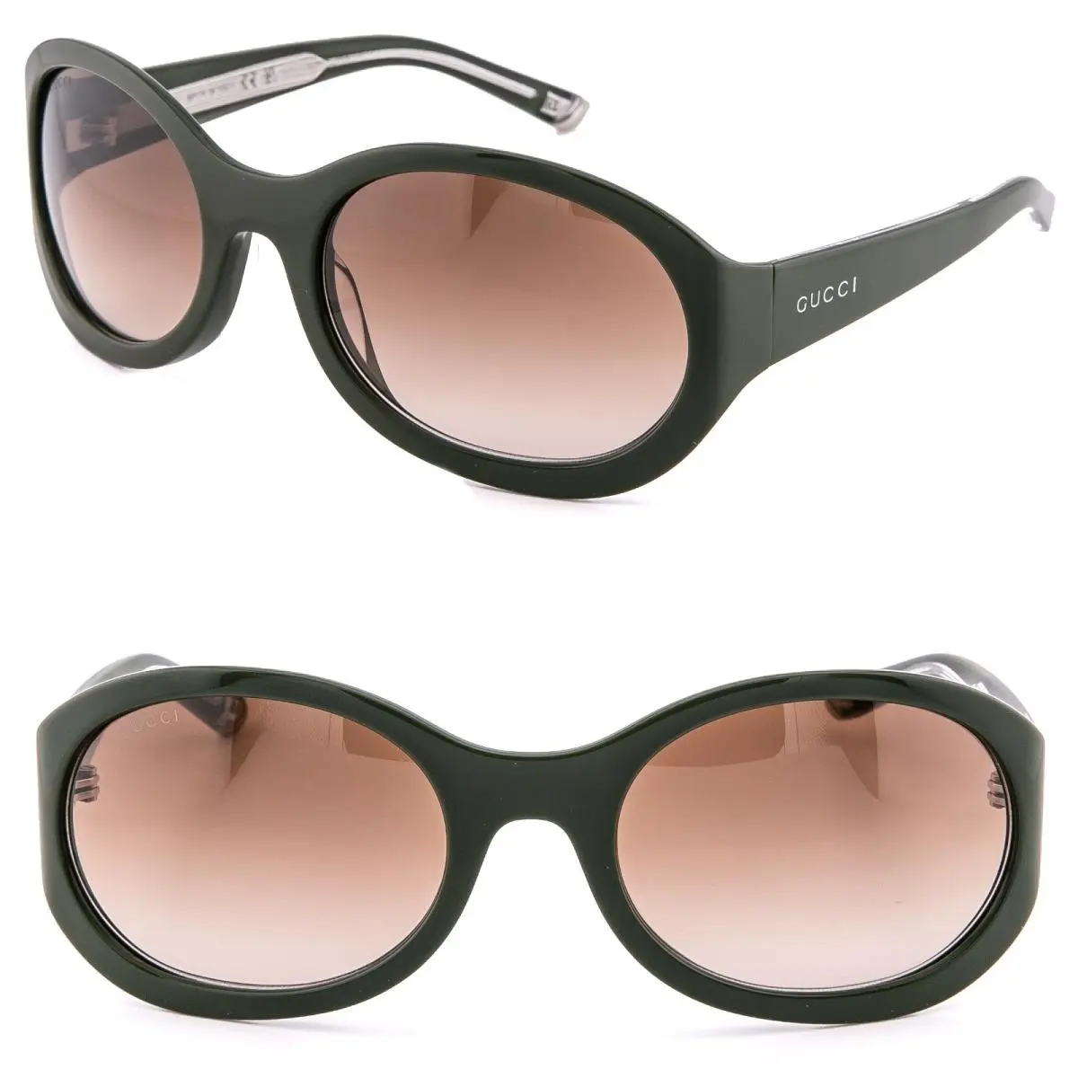 Gucci GG2012S Green Oval Wrap 2012 Logo Fashion Unisex Sunglass 010