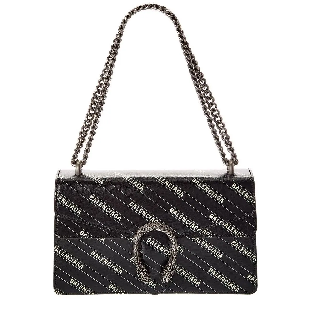 X Balenciaga Dionysus Small Leather Shoulder Bag Women`s Black by Gucci