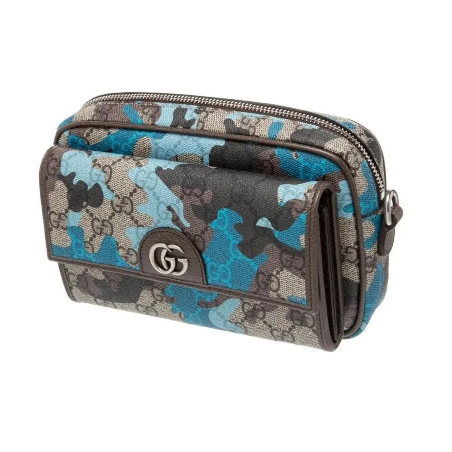 Gucci GG Icon Marble Pop Blue Camo Mini Crossbody Bag 855449