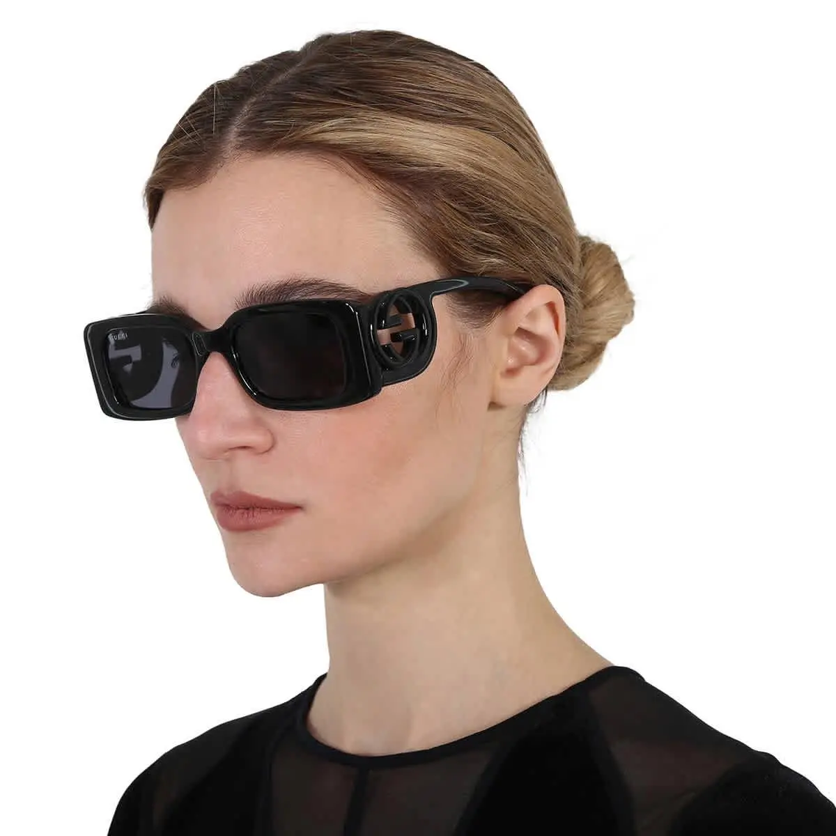Gucci Grey Rectangular Ladies Sunglasses GG1325S 001 54 GG1325S 001 54