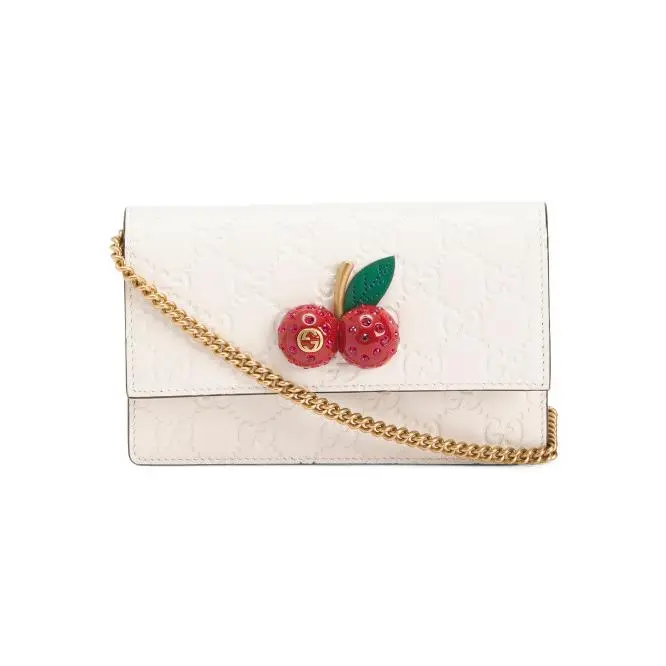 Leather GG Crystal Cherry Chain Wallet Shoulder Mini Bag W/box by Gucci