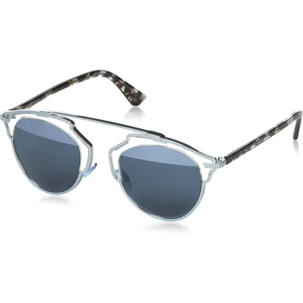 Dior SO Real KLY8N 48mm Sunglasses Silver-blue-havana / Blue Solid Lens