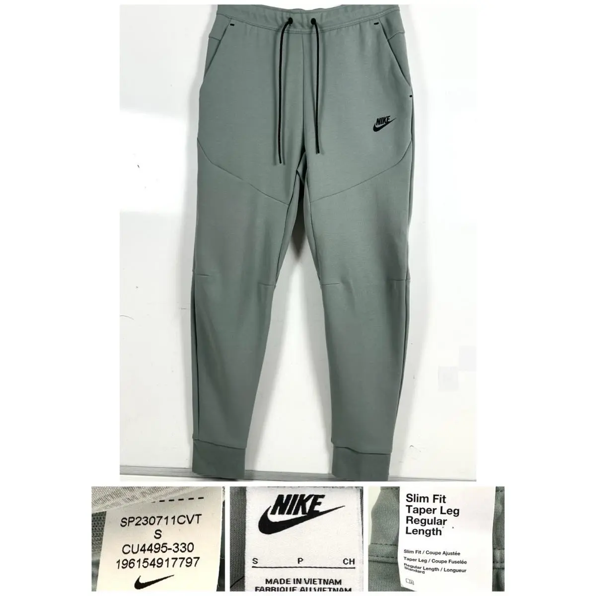 Tech Fleece Mens Size Small Joggers Mica Green Sweatpants CU4495 330 by Nike