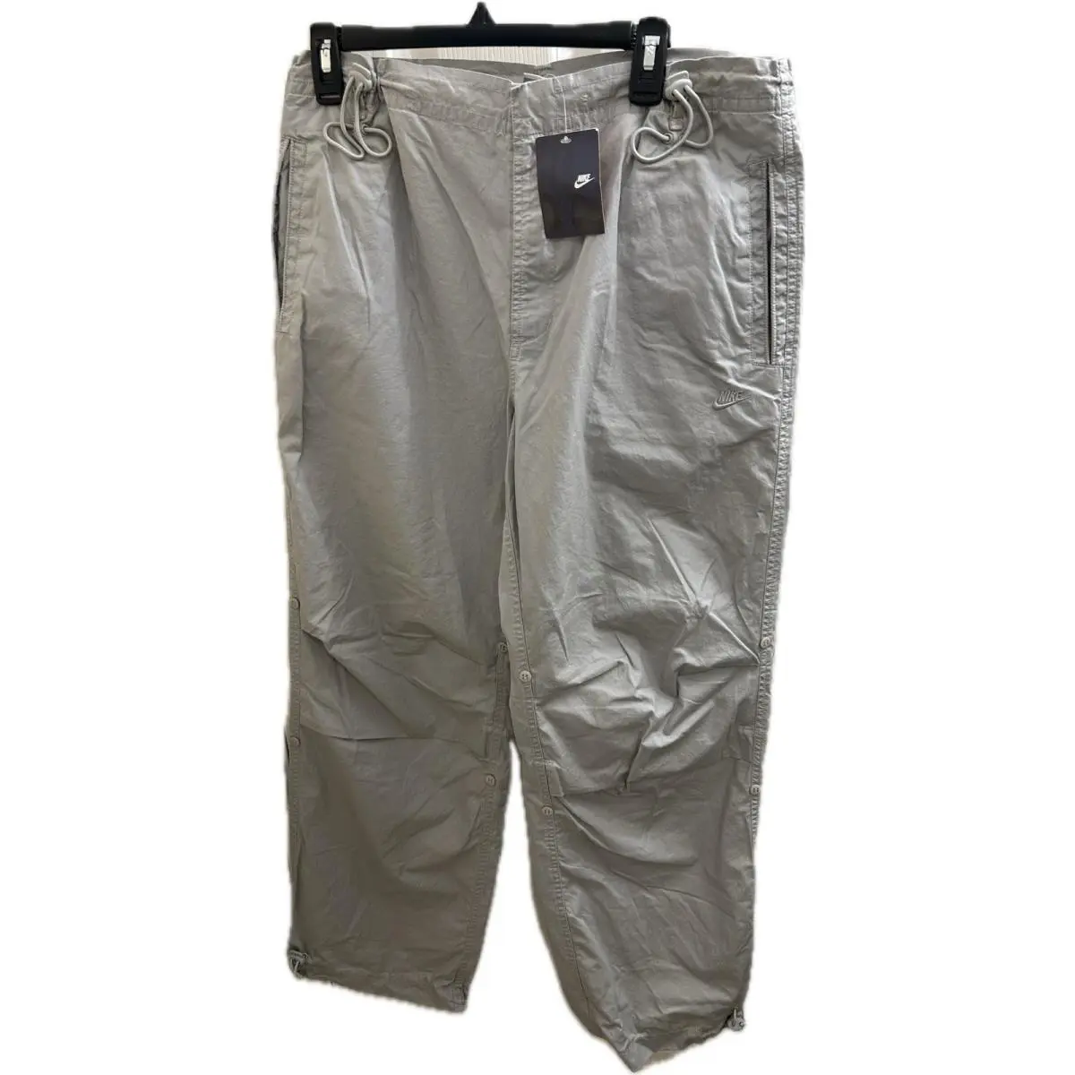 Nike Cargo Joggers Drawstring Style Wide Y2k Utility Men`s Gray L Nos
