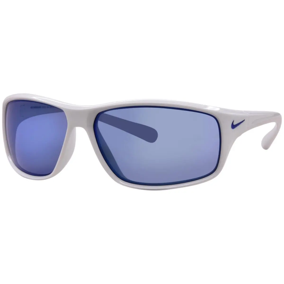 Nike Adrenaline-mi EV1134 144 Sunglasses Men`s White/grey/blue Flash Lenses 64mm