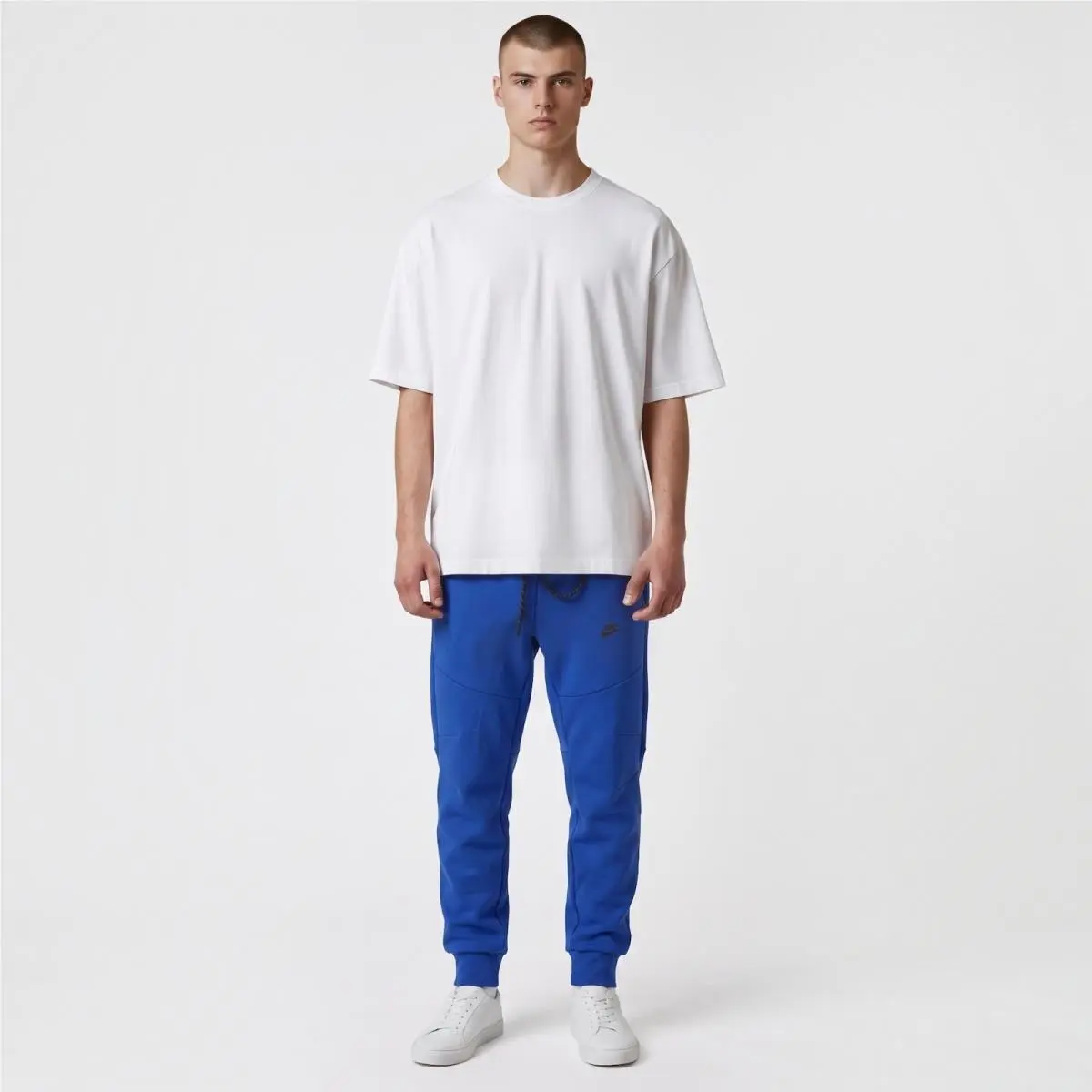Nike Mens Small Sportswear Tech Fleece Pants Joggers Blue Black HV0959-480