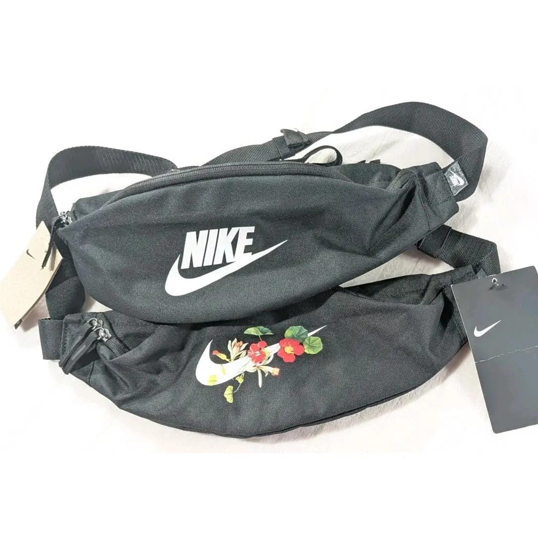 Nike XL Crossbody Bag Lot of 2 Black Flora Big Check Fanny Hip Pack Bumbag