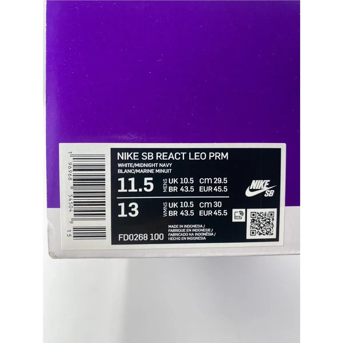 Nike shoes - Nike SB React - React - FD0268 100 - White/Midnight Navy (UPC: 196968545049) 6