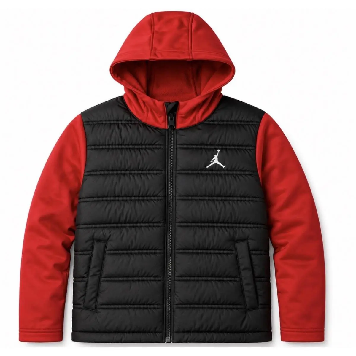 Air Jordan Hybrid Youth Jacket Size Medium Black/red Nike Basketball 95D585