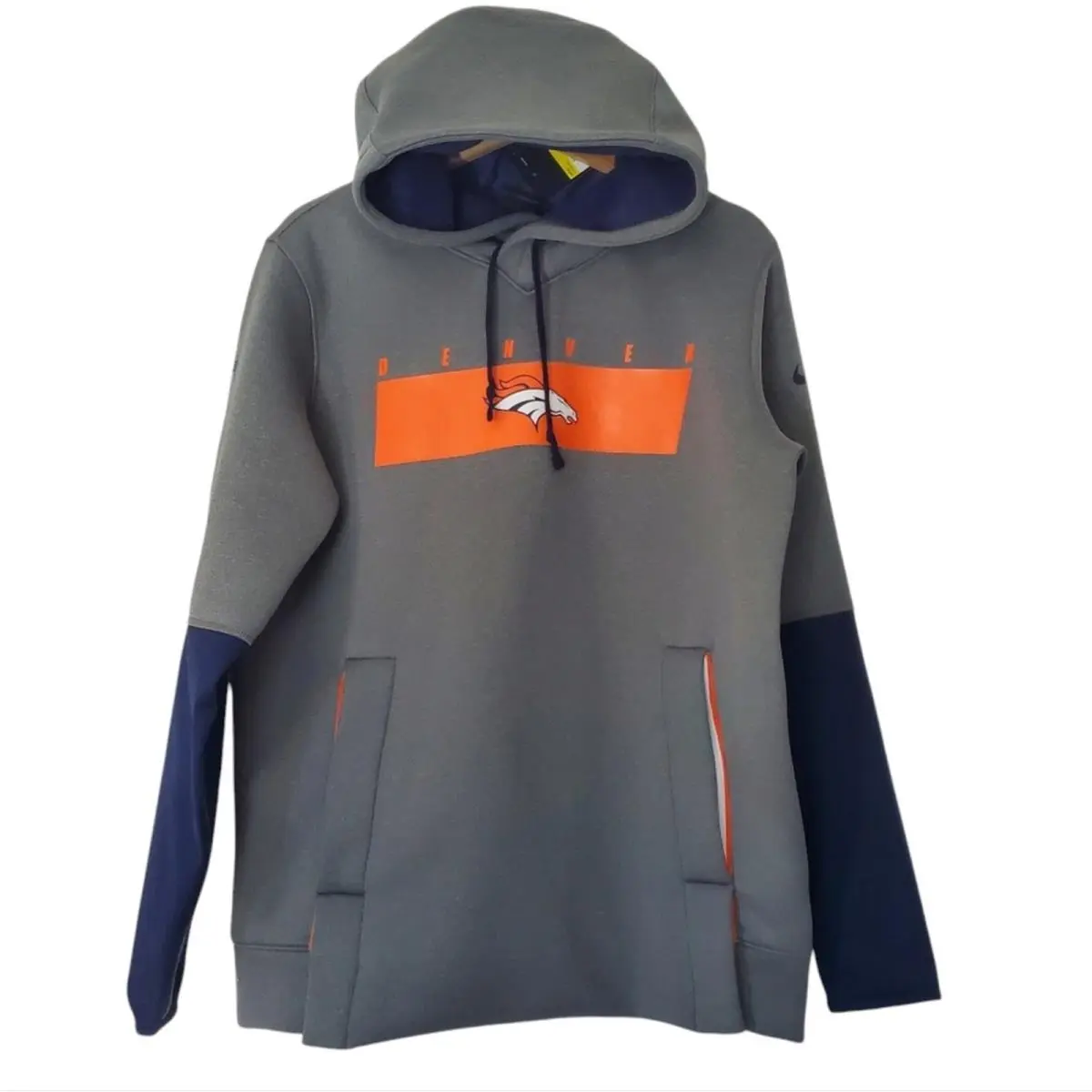 Nike Small Denver Broncos Therma Hoodie On Field Apparel Cold Weather Nfl