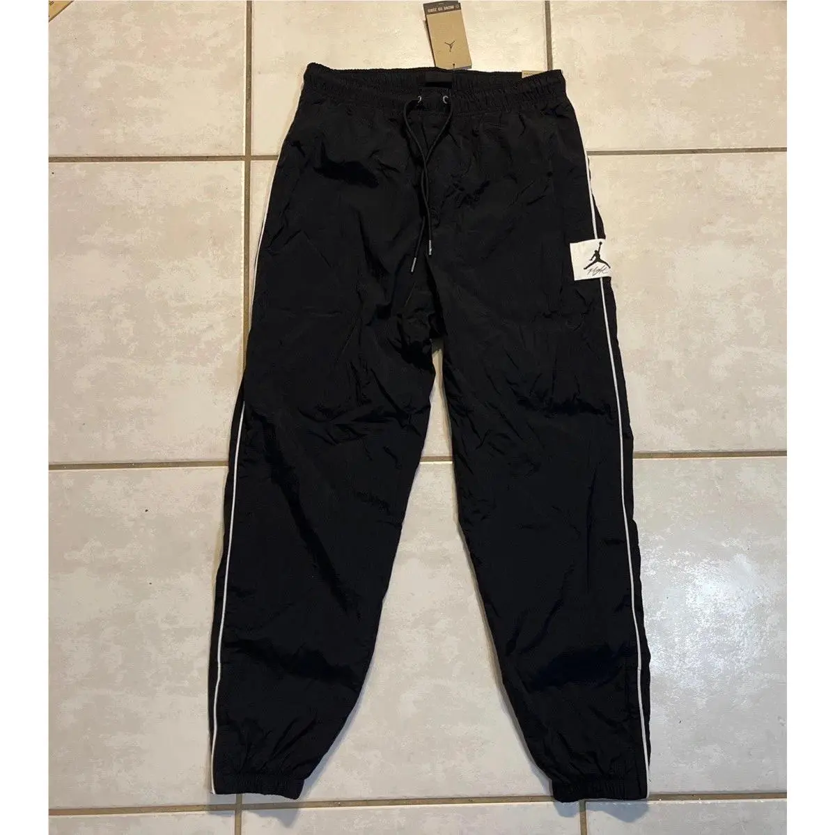 Nike Jordan Flight Essential Woven Warm Up Pants Black White DV7622-010 Men’s M