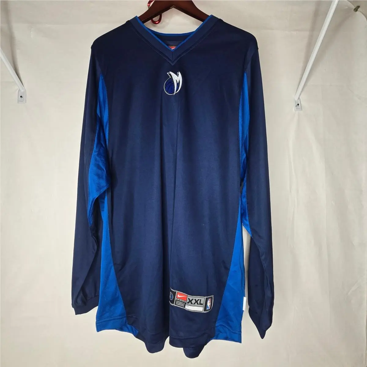 Nike Dallas Mavericks Nba Shooting Shirt Long Sleeve Navy Blue Xxl