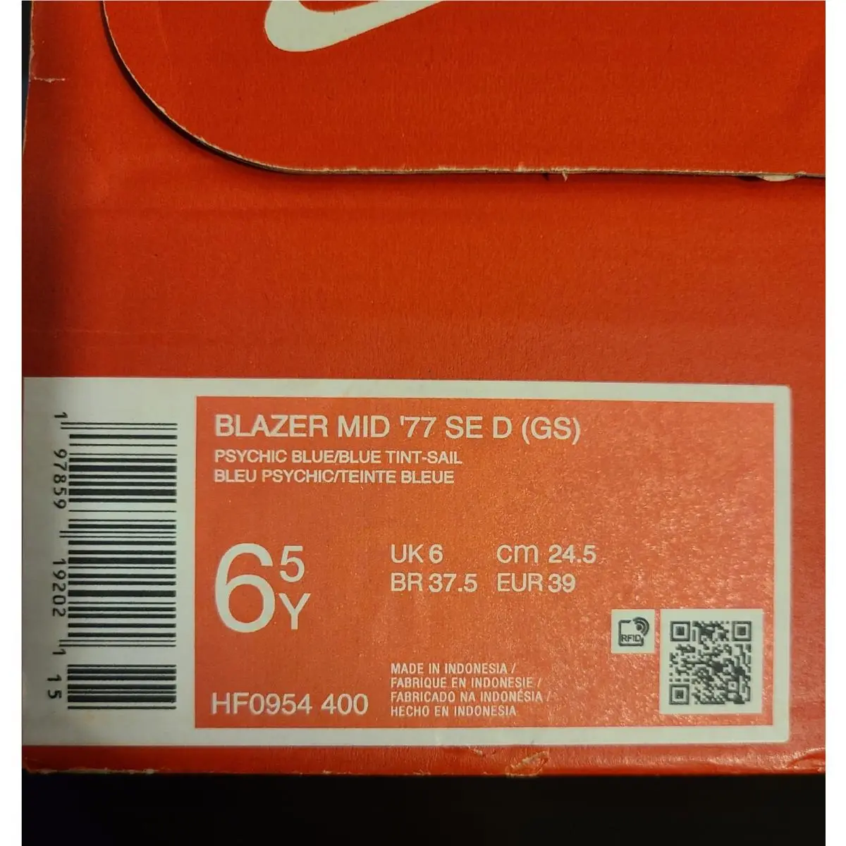 Nike shoes - Nike Blazer Mid `77 SE D (GS) - HF0954-400 - Blue, White 1