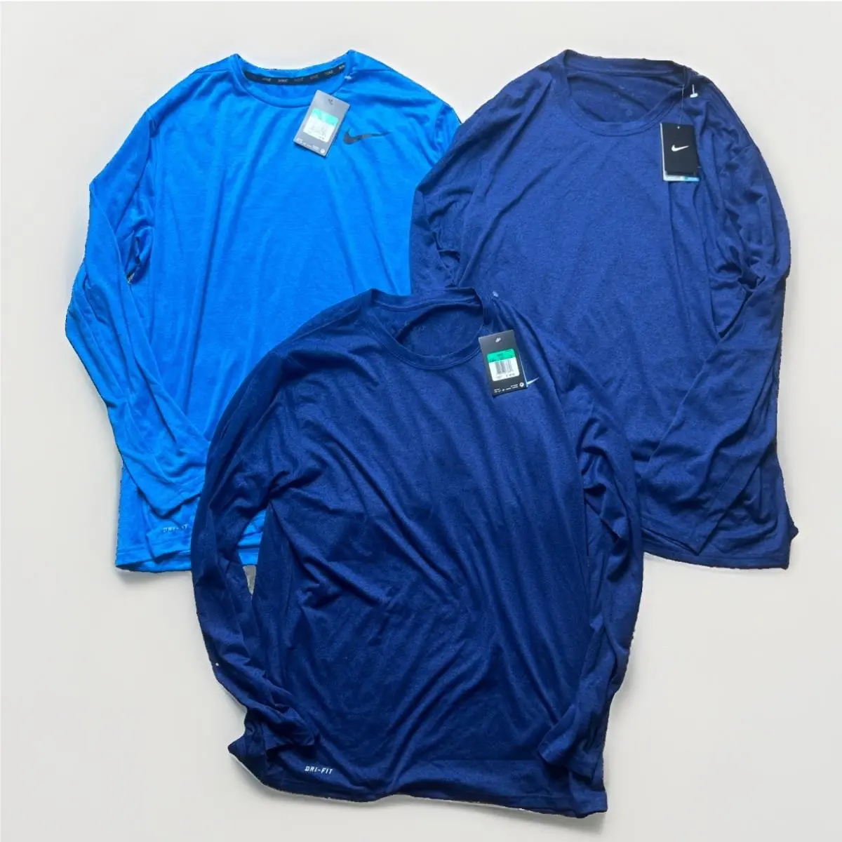 Nike Shirt Mens XL Red Dri-fit Long Sleeve Training Workout Lot Of 3