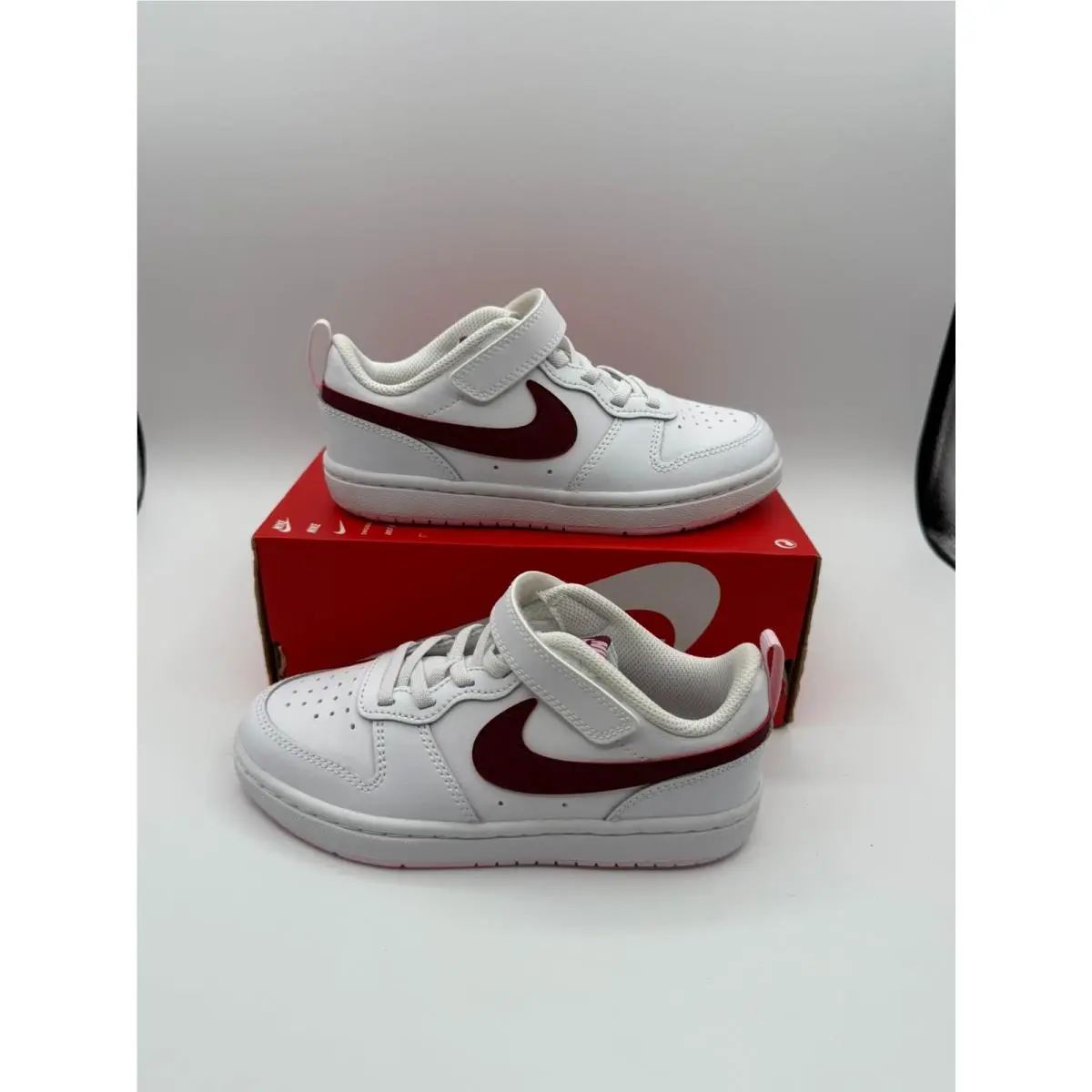 Nike shoes - Nike Court Borough Low 2 PS - White/Dark Beetroot (UPC: 195239283567) 1