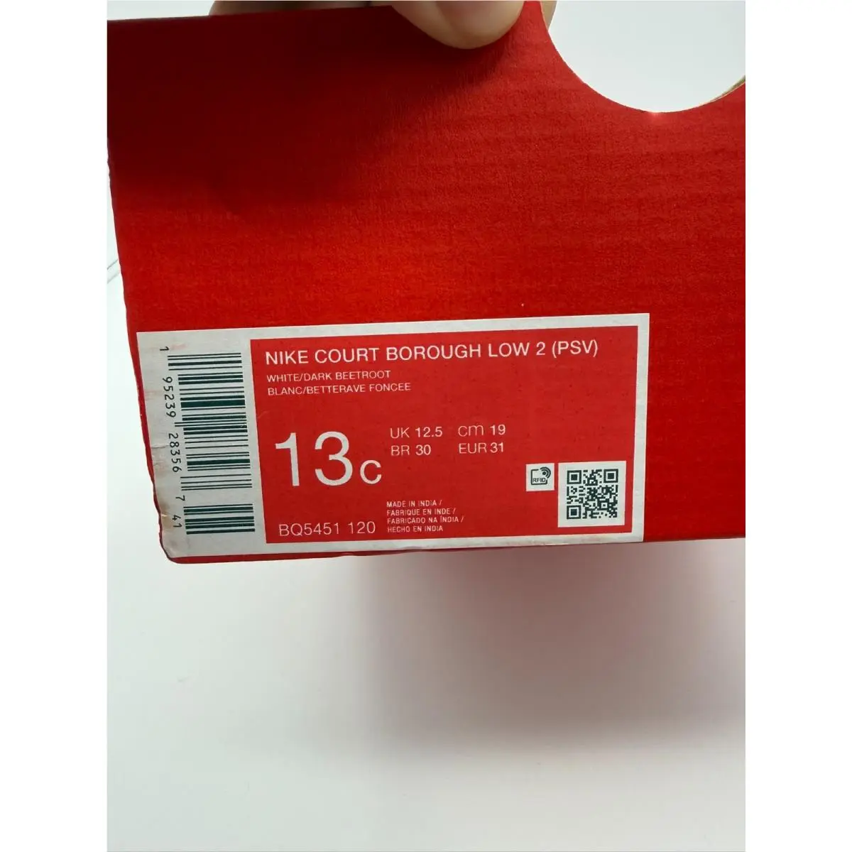 Nike shoes - Nike Court Borough Low 2 PS - White/Dark Beetroot (UPC: 195239283567) 3