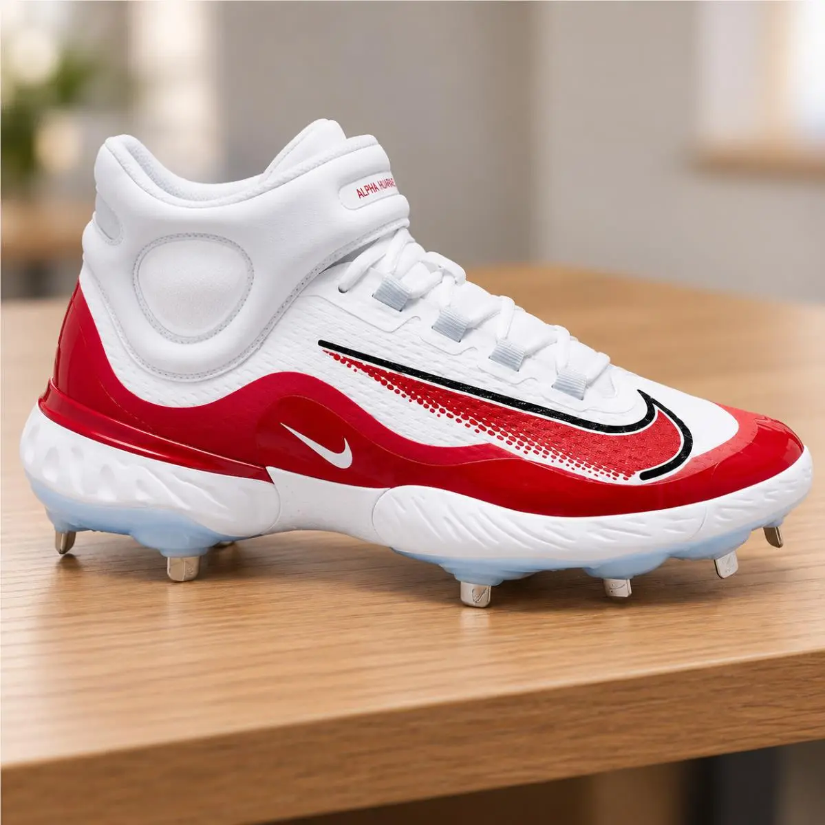 Nike shoes - Nike Alpha Huarache Elite 4 - FD2744-105 - White / Red (UPC: 196968531813) 2