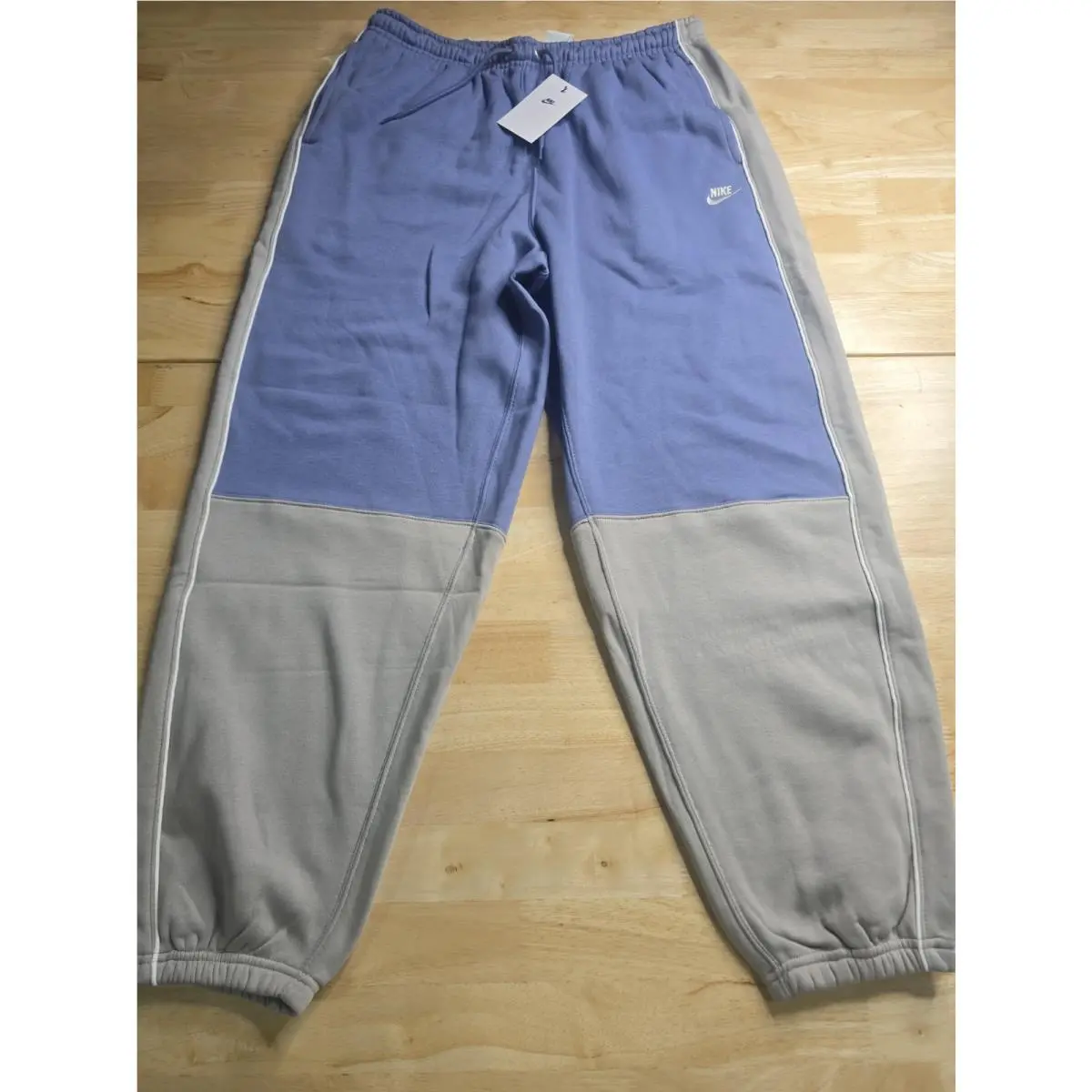Nike Mens Large Fleece Loose Fit Taper Leg Joggers Light Indigo HV1397-499