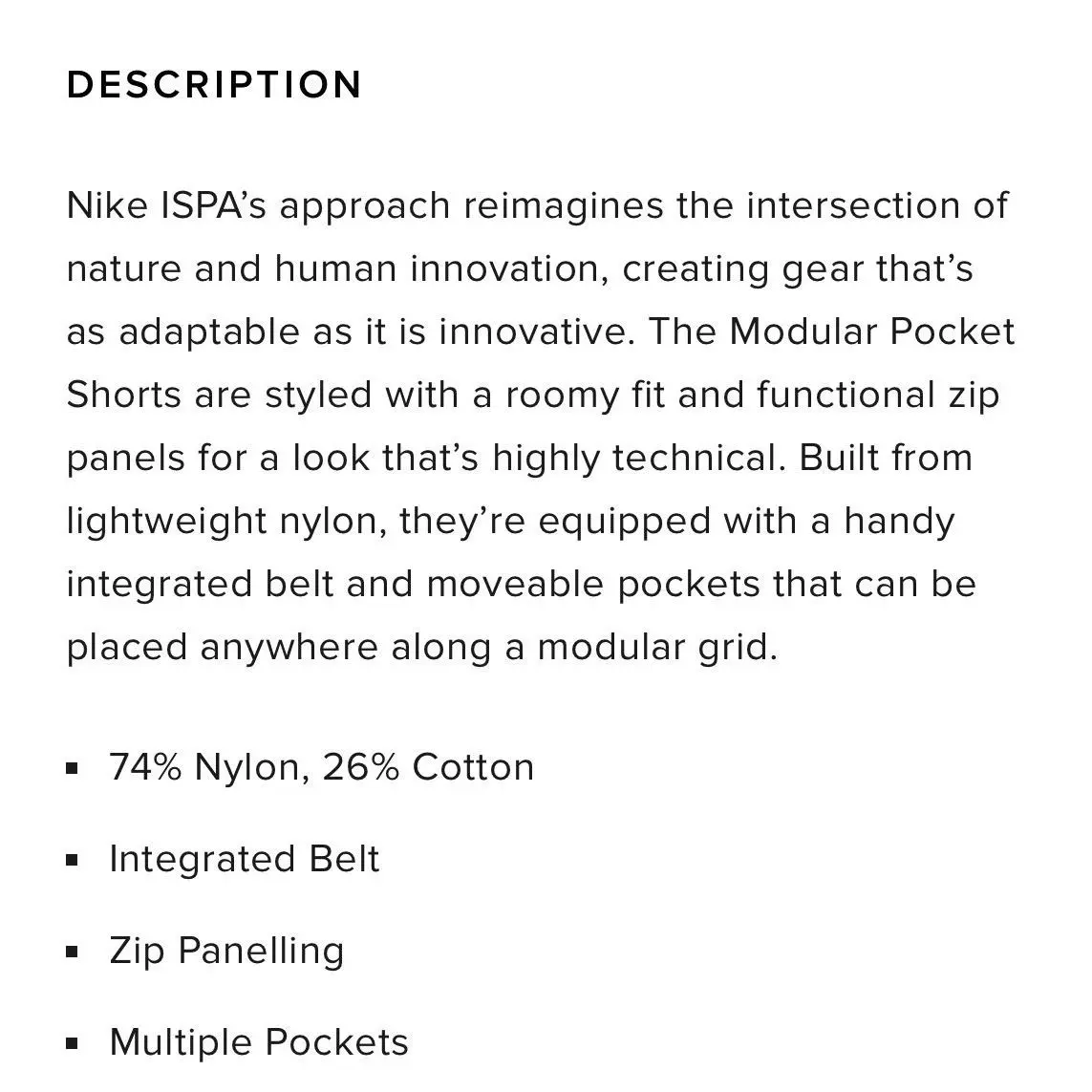 Nike clothing - Nike NRG ISPA MLLE Modular Shorts - FV4895-060 - Anthracite, Dark Grey & Black (UPC: 0197594534025) 1