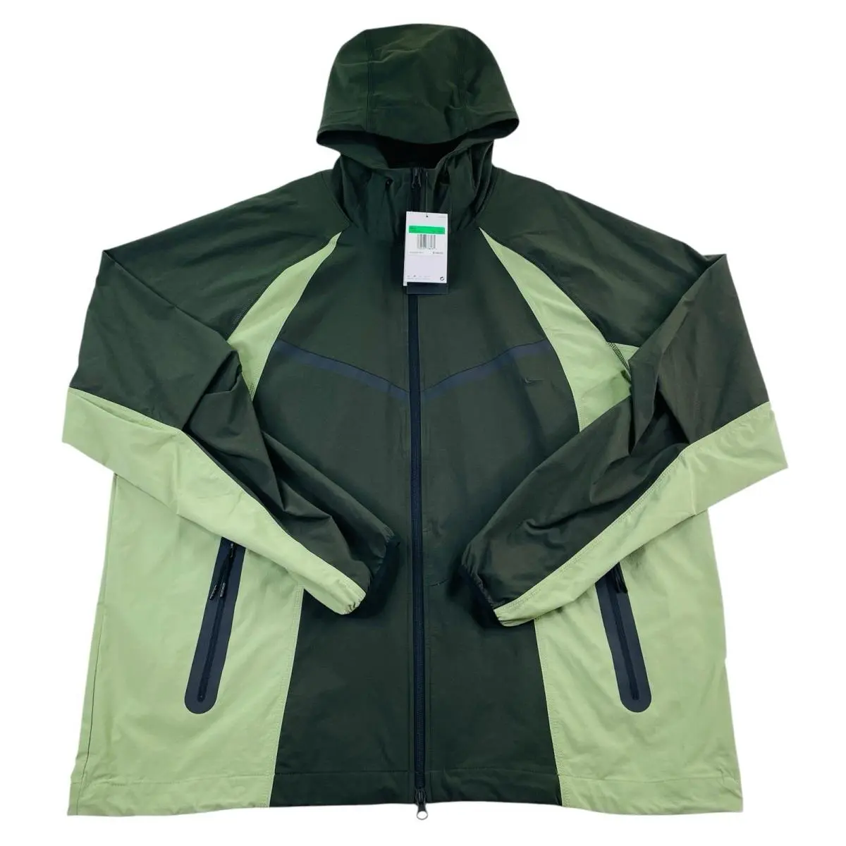 Nike Tech Dri-fit Woven Windrunner Hooded Jacket Men Xl-tall Green Black IH8461