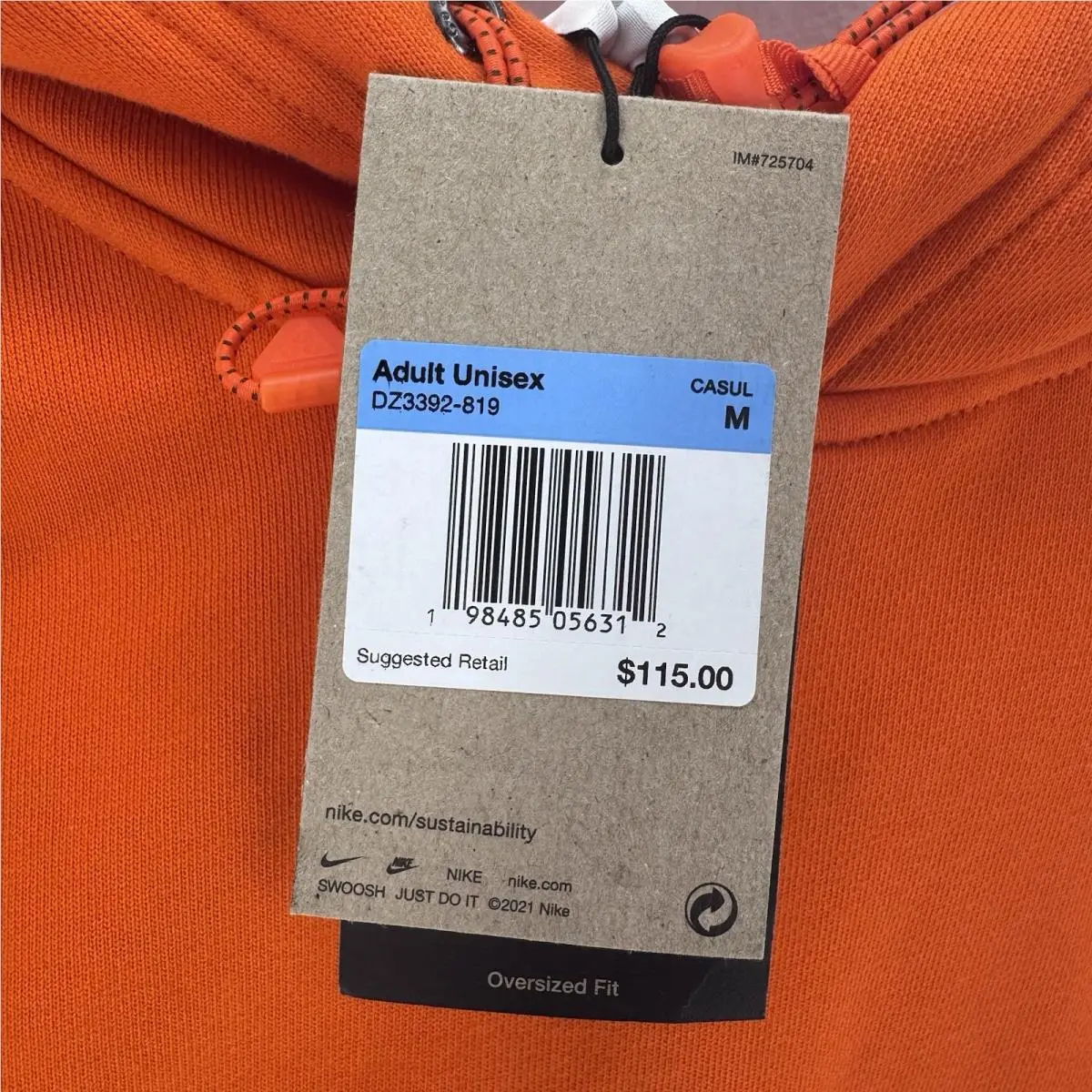 Nike clothing - Orange (UPC: 0198485056312) 0