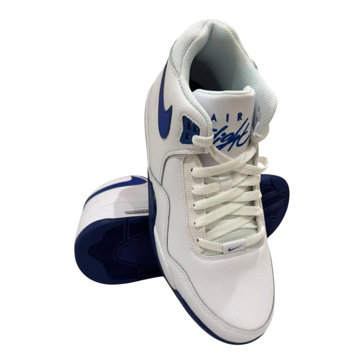 Nike Flight Legacy Men`s White Blue Sneakers Shoes Size 10