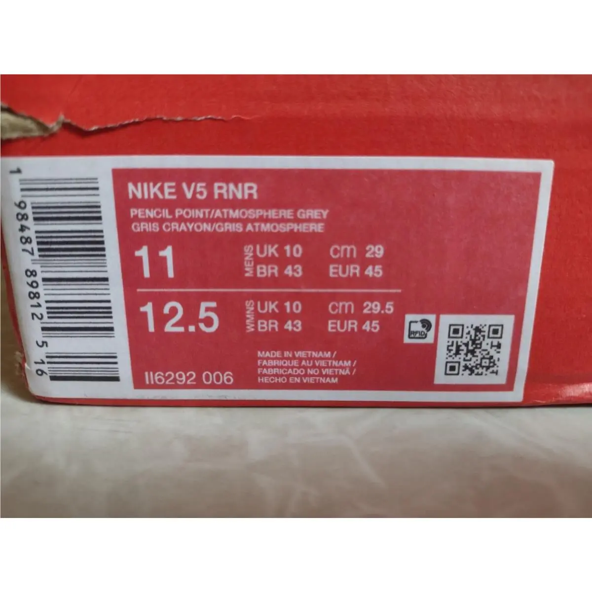 Nike shoes - Nike V5 RNR - RNR - II6292-006 - Gray (UPC: 198487898125) 8