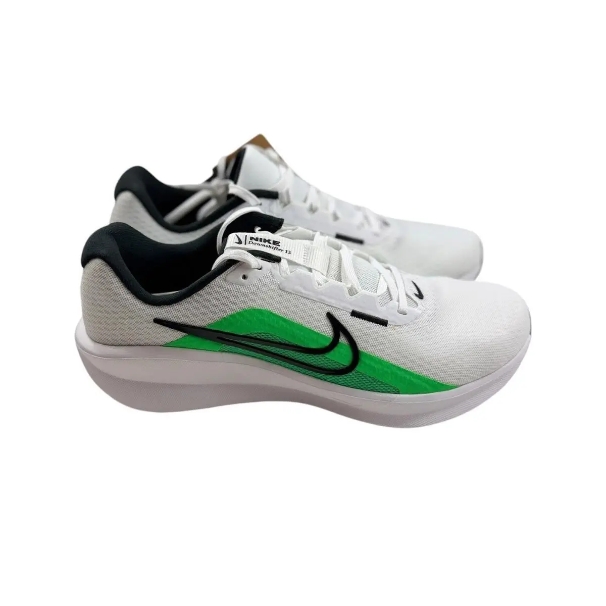 Nike Downshifter 13 White Green Shock Mens Running Shoes FD6454-106 Size 11