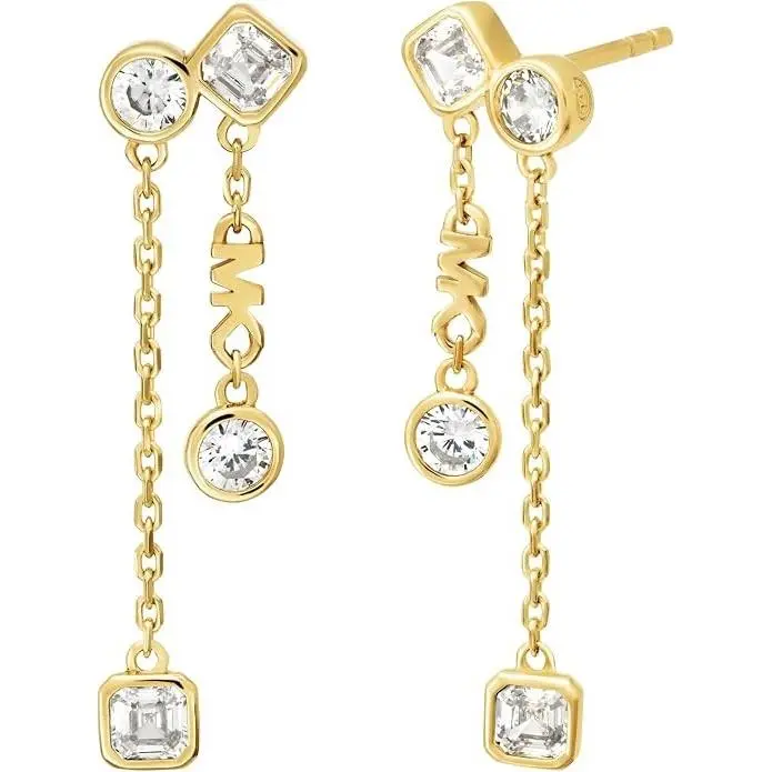 Michael Kors Precious Metal-plated Sterling Silver Pavé Logo Studs Earrings