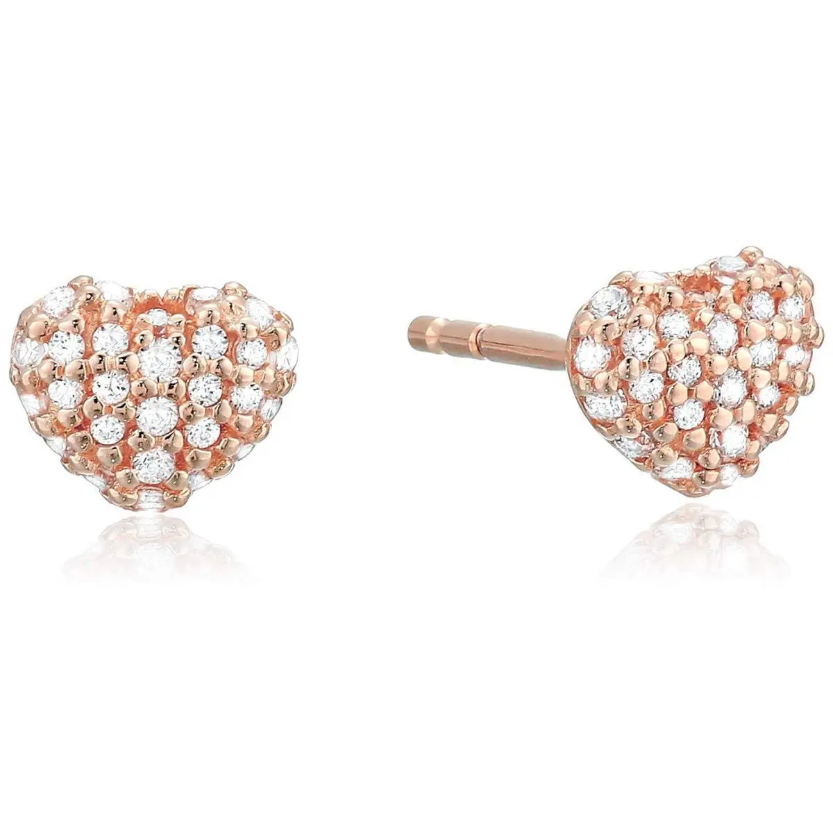 Michael Kors Precious Metal-plated Sterling Silver Pavé Heart Studs Earrings