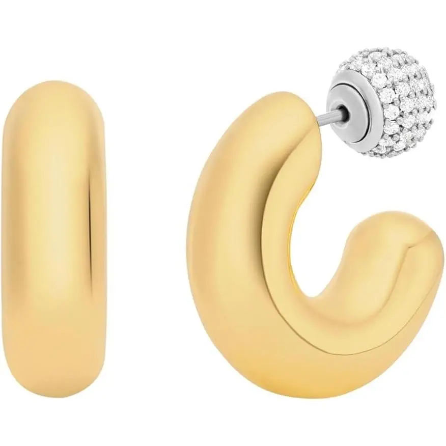 Michael Kors Women`s Reversible Pavé Hoop Earrings