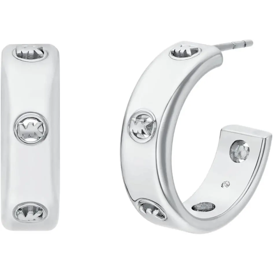 Michael Kors Women`s Logo Hoop Earrings