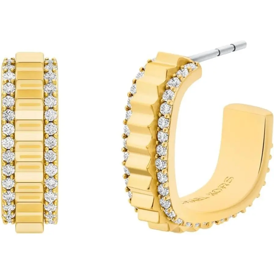 Michael Kors Metallic Muse Gold-tone Brass Hoop Earrings