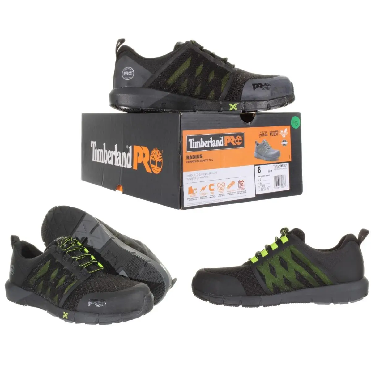 Timberland Pro® Men`s Radius Composite Toe Black - Volt Work Sneaker Size 8