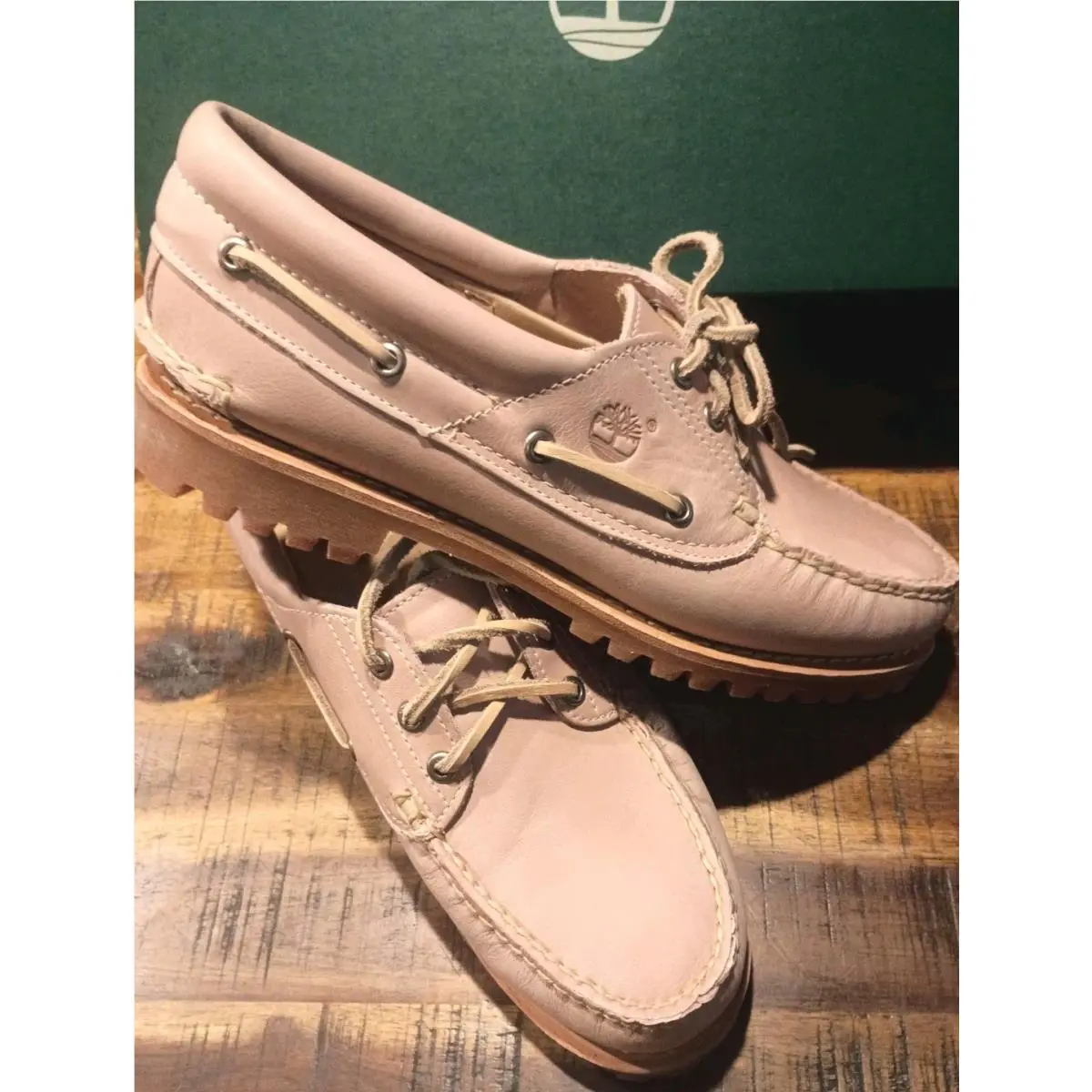 Timberland Authentic Womens Timberland Premium Hand Sewn Boat Shoe Sz 8.5 Light Pink