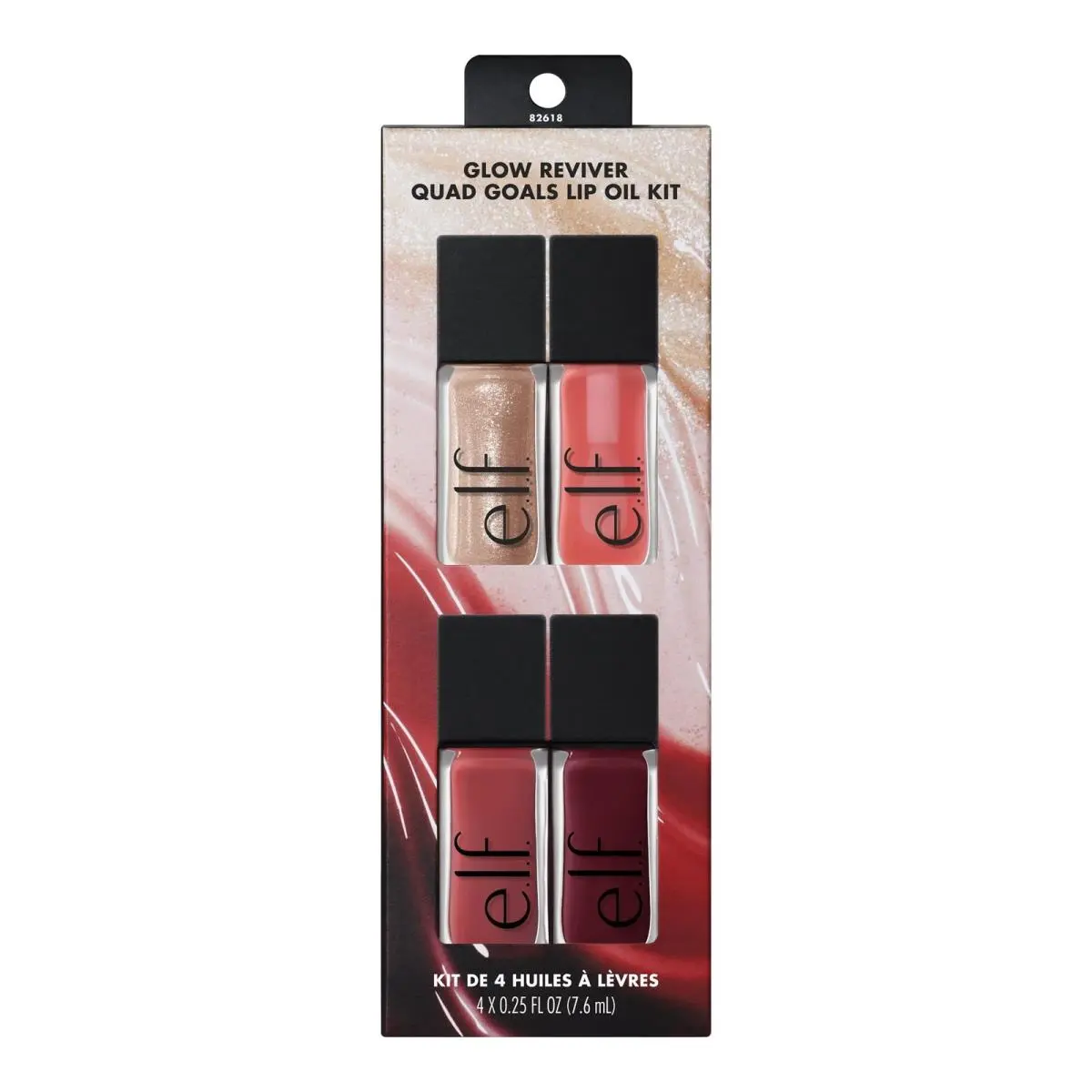 E.l.f. Glow Reviver Quad Goals 0.25 Fl Oz Pack of 4 Lip Oil Kit