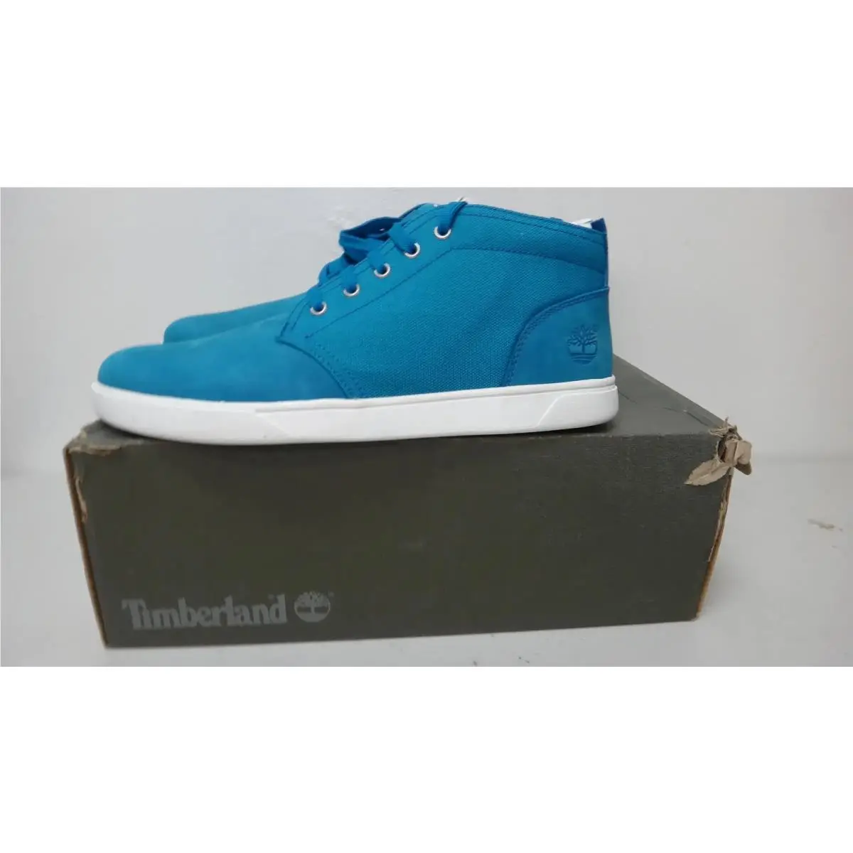 Timberland Groveton LT Chukka Men`s 8.5 Blue Canvas High Top TB3876 Blu