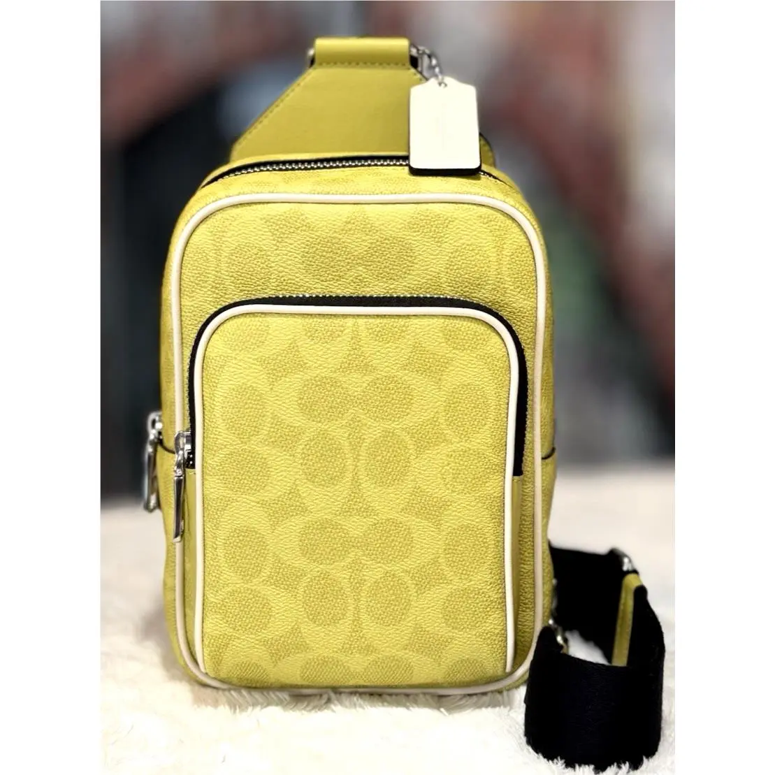 Coach Racer CET96 Sling Pack Messenger X-body Bag In Light Citron Sig C Svr