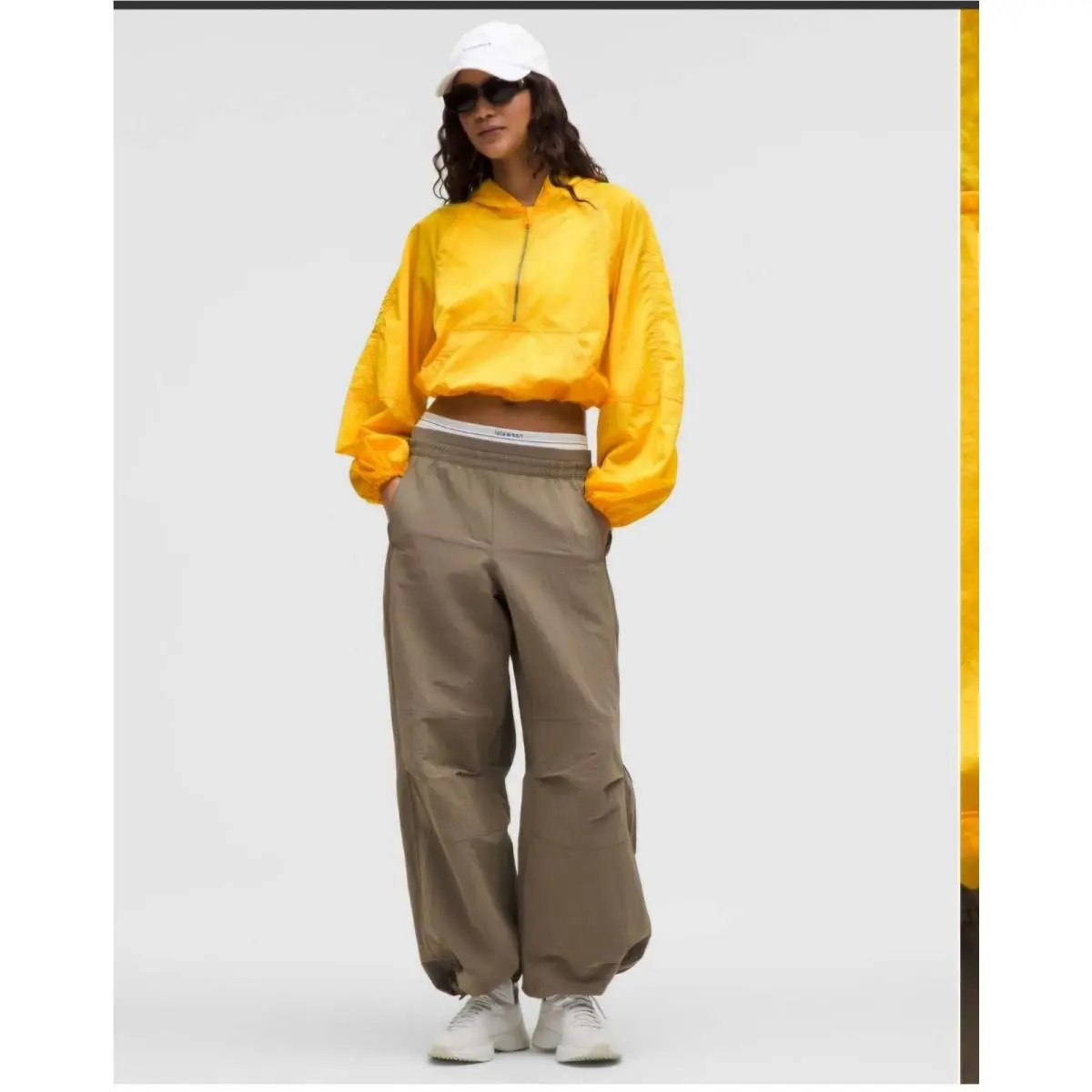 015 Lululemon Scuba Cropped Anorak Maize Yellow sz 12