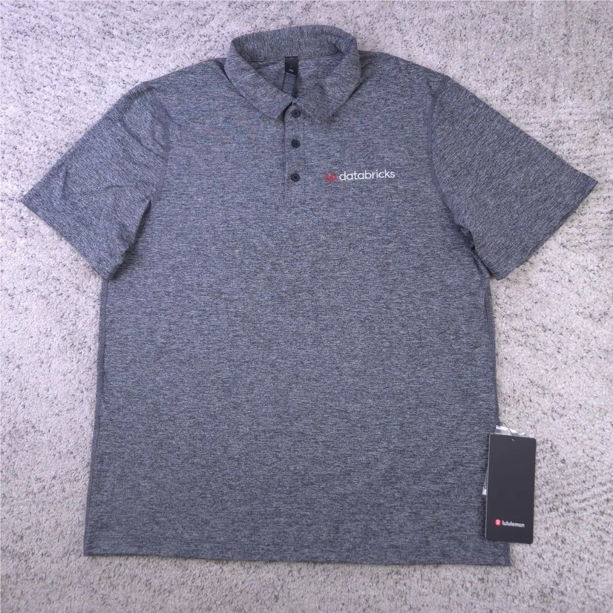 Databricks Shirt Men Large Lululemon Polo Classic Fit Short Sleeve Tech Swag
