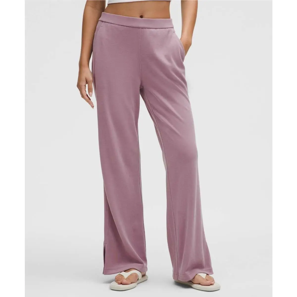 Lululemon Softstreme High Rise Wide Leg Pique Pant Lavendar Size Xxxs Purple
