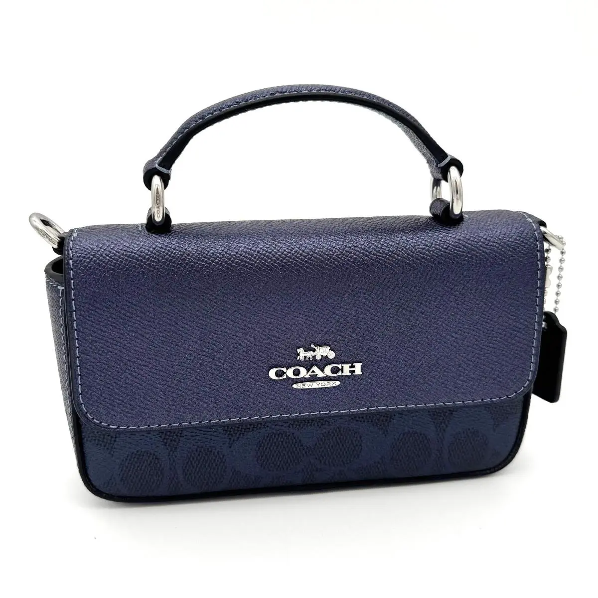Mini Josie Top Handle Bag Signature Canvas CCK68 Blue Navy by Coach