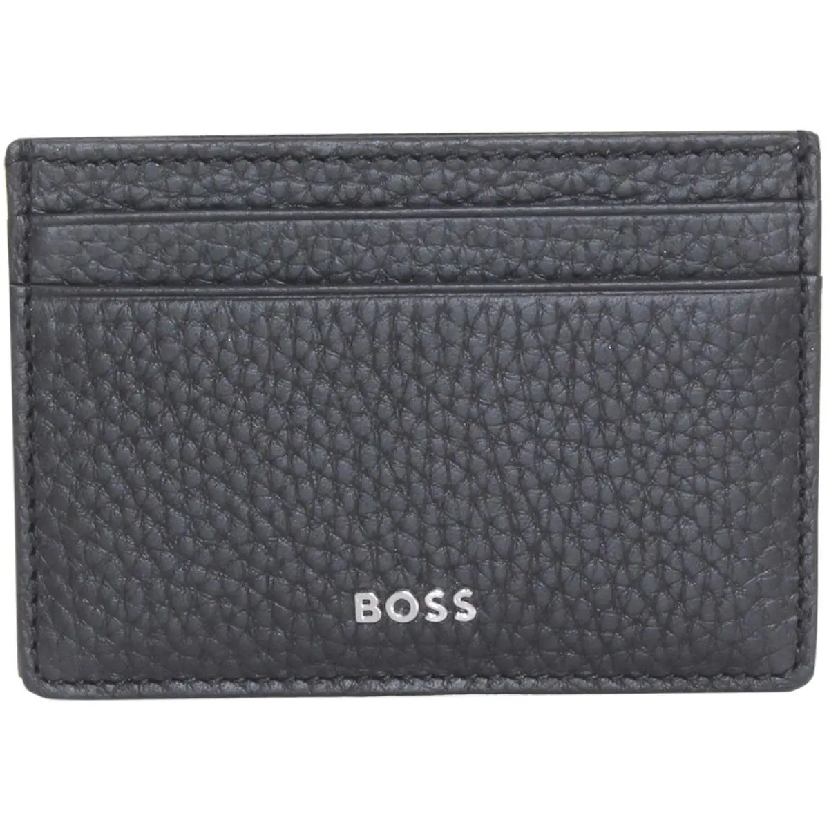 Men`s Crosstown Wallet Money Clip Leather Logo Black-001 by Hugo Boss