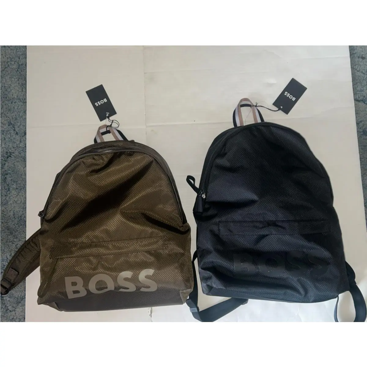 Hugo Boss Logo Pixel Lightweight Travel Zippered Backpack