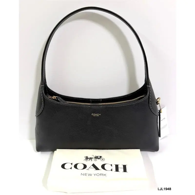 Coach Brooklyn 26 Leather Shoulder Bag Black + Coach Dust Bag CFT34