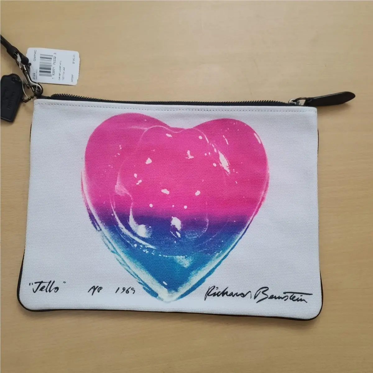 Coach X Richard Bernstein Chalk Heart Zip Pouch Wristlet M1980-2022