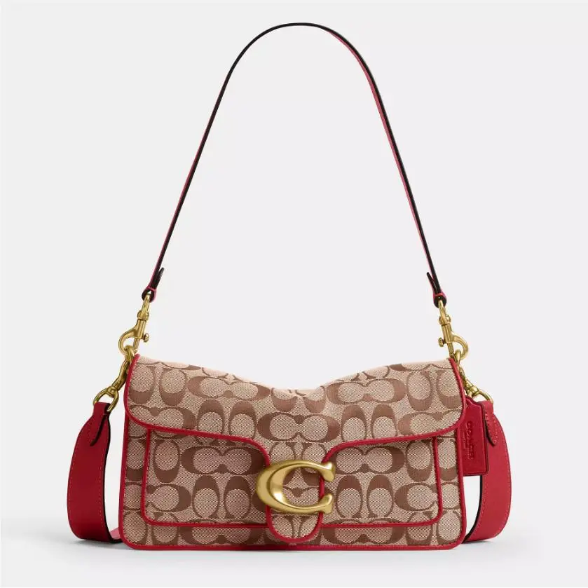 Coach Tabby Shoulder Bag 26 Signature Jacquard Poppy Signature CFG02 B4Z1J