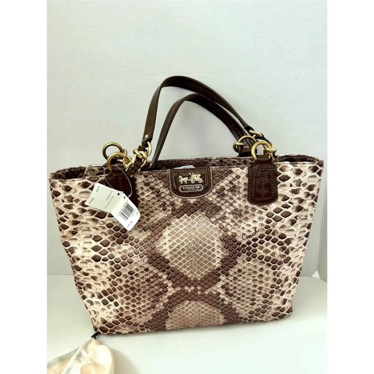 Coach Madison Nylon Python Print Large Tote 20482